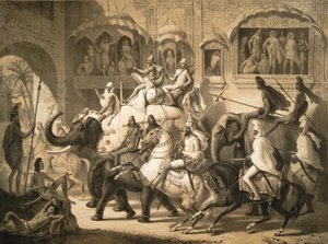 En gata i Lahore (mars 1842) av Louis Henri de Rudder