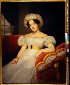 Porträtt av prinsessan Natalya Stepanovna Golitsyna, född grevinnan Apraksina (1794-1890). Målning av Louis Hersent (1777-1860), olja på duk