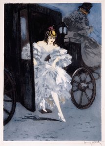 Ankomst, ca 1941 (etsning och torrnål) av Louis Icart