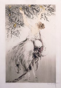 Flicka som plockar citroner av Louis Icart