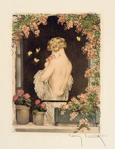 The Four Seasons: Summer, c.1928 (handfärgad torrnål och akvatint) (se även 745548-51) av Louis Icart