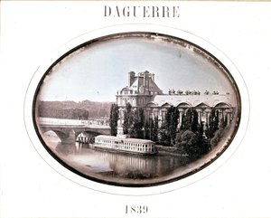 Daguerre: Pavillon de Flore, Louvren, Paris 1839 (daguerrotyp)