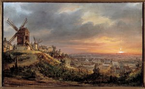 Paris sett från Montmartre. Målning av Louis Jacques Mande Daguerre (1787 - 1851)