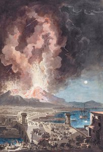 Utbrottet av Vesuvius, Italien, 1779. av Louis Jean (after) Desprez