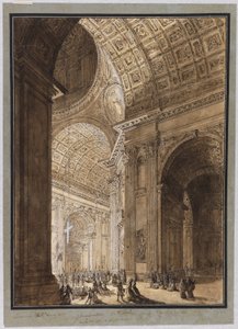 Interiören i Peterskyrkan av Louis Jean Desprez