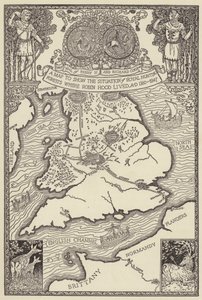 En karta för att visa situationen för Royal Hunting Forests där Robin Hood bodde, AD 1160-1247