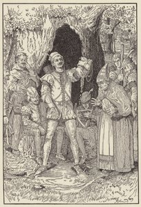 Här är pengar nog herre, citerar Lille John, att betala räkningen av Louis John Rhead