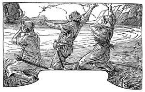 Illustration av Louis Rhead (1857-1926) till romanen "Treasure Island" av Robert Louis Stevenson (1850-1894) 1915 av Louis John Rhead