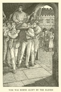 Illustration för Tom Browns skoldagar (gravyr) av Louis John Rhead