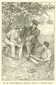 Illustration för Tom Browns skoldagar (gravyr) av Louis John Rhead