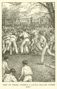 Illustration för Tom Browns skoldagar (gravyr) av Louis John Rhead
