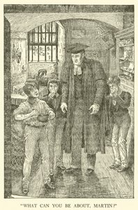 Illustration för Tom Browns skoldagar (gravyr) av Louis John Rhead