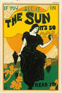 Affisch som annonserar tidningen "The Sun", 1895