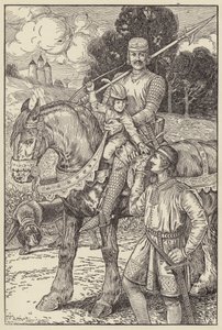 Robert skulle skjuta med sin egen lilla pilbåge på ekorrarna av Louis John Rhead