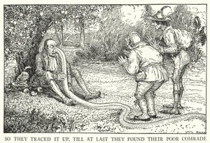Så de spårade upp det, tills de äntligen hittade sin stackars kamrat (litho) av Louis John Rhead