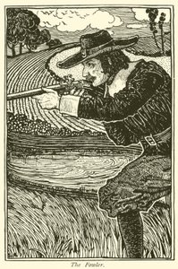 The Fowler (gravyr) av Louis John Rhead