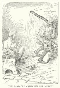 "Hyresvärden ropade om nåd" (litho) av Louis John Rhead