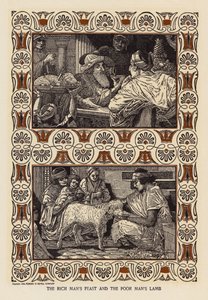 Den rike mannens festmåltid och den fattige mannens lamm (litografi) av Louis John Rhead