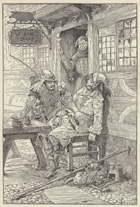 Med ett leende på läpparna sträckte han sig fram och drog fram beslutet av Louis John Rhead