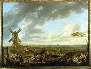 Vy över Lille från Dieu-de-Marcq - av Louis Joseph Watteau dit Watteau de Lille (1731-1798), Musee de Lille