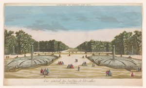 Utsikt över trädgården i Versailles Vue des Jardins de Versailles (titel på objekt) av Louis Joseph Mondhare