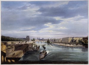 Le pont Royal - i "Paris 1837" nära Arnout av Louis Jules Arnout
