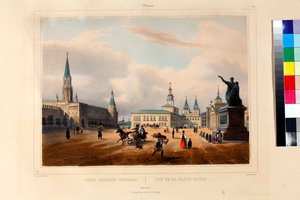 Röda torget (la place rouge) i Moskva par Arnout, Louis Jules (1814-1868)