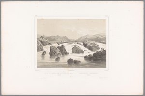 Laxfiskare vid Kassa älv i Halland Pêche du saumon dans la rivière de Kassa à Halland / Laxefiskeriet i Kassaelven, Halland (titel på objekt) Faces in Scandinavia (serietitel) Vues du Nord. Mocka (serietitel) av Louis Julien Jacottet