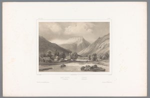 Utsikt över Gaustatoppen i Telemark Mont-Gousta à Tellemarken / Gousta. Tellemarken (titel på objekt) Faces in Scandinavia (serietitel) Vues du Nord. Norvege (serietitel)