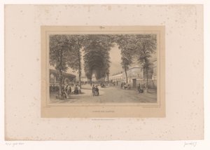 Utsikt över Jardin des Plantes Jardin des Plantes (titel på objekt) Ansikten i och runt Paris (serietitel) Paris (serietitel på objekt) av Louis Julien Jacottet