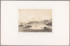 Utsikt över Mölle hamn Vue prize du Port de Mólleleie / Udsigt fra Havnen ved Mólleleie (titel på objekt) Faces in Scandinavia (serietitel) Vues du Nord. Mocka (serietitel) av Louis Julien Jacottet