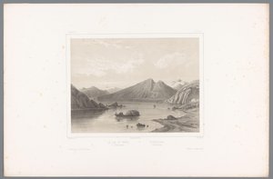 Utsikt över sjön Norsjø i Telemark Le lac du Nord à Tellemarken / Nordsjóen i Tellemarken (titel på objekt) Faces in Scandinavia (serietitel) Vues du Nord. Norvege (serietitel)