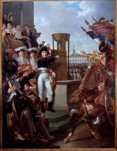 Napoleon Bonaparte (1769-1821) utropar den cisalpina republiken i Milano 1797-07-09 Målning av Louis Lafitte (1770-1828) 1797 Sön. 2,52 x 3,34 m. Ön Aix, Napoleons museum