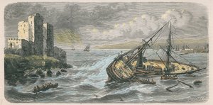 Förlisningen av "Jourdain" i Beirut 1863, efter ett fotografi av M. Mourgueville av Louis Le Breton