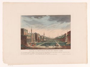 Utsikt över ett torg i Kairo Vue de la Principale Place du Grand Caire (titel på objekt) Stadsbilder i Italien, Spanien och Egypten (serietitel)