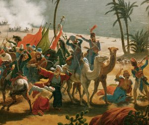 Slaget vid Aboukir (olja på duk) av Louis Lejeune