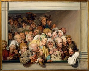 Frankrike, Paris, Versailles, Teaterbox på fri föreställningsdag av Louis Leopold Boilly