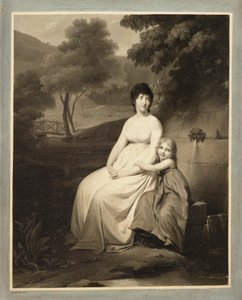 Porträtt av Thérésa Tallien och hennes dotter i en park av Louis Leopold Boilly