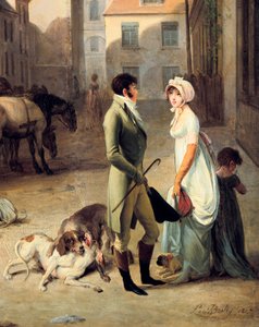 En scencoachs ankomst till ändstationen, detalj av Louis Leopold Boilly
