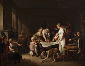 Läsningen av Stora arméns bulletin av Louis Leopold Boilly