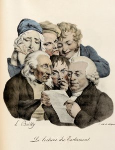 The Reading of the Will Gravyr av Louis-Leopold Boilly (Louis Leopold Boilly av Louis Leopold Boilly