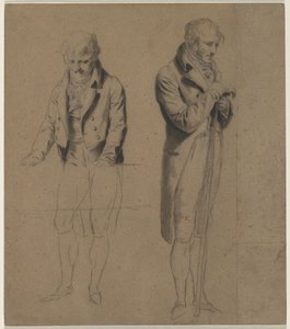 Två stående siffror (studie för ett spel av biljard) av Louis Leopold Boilly