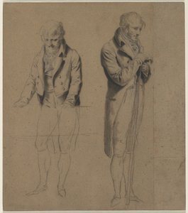 Två stående figurer Study for A Game of Billiard, ca. 1807. av Louis Leopold Boilly