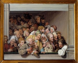 Une loge, le jour du spectacle gratuit Peinture de Louis Leopold Boilly (1761-1845) 1830 Sön. 0,33x0,41 m Versailles, musée Lambinet - Teaterbox, dagen för den fria föreställningen. Målning av Louis Leopold Boilly (1761-1845) av Louis Leopold Boilly