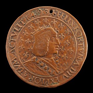Karl VIII, 1470-1498, kung av Frankrike 1483 [framsidan], 14931494 av Louis Lepère