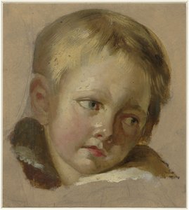 Skiss av en babys huvud med ljust blont hår av Louis Léopold Boilly (rejected attribution)