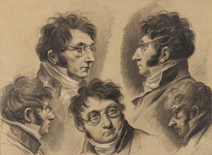 Louis-Léopold Boilly - 5 självporträtt av Louis Leopold Boilly