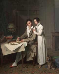 Geografilektionen (Porträtt av Monsieur Gaudry och hans dotter) av Louis Leopold Boilly