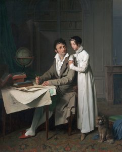 Geografilektionen (Porträtt av Monsieur Gaudry och hans dotter) av Louis Leopold Boilly