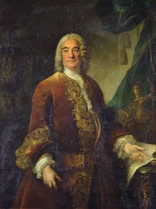 Charles-Francois-Paul Lenorman Tournehem (1684 - 1751), chef för de kungliga byggnaderna, ca 1750 (olja på duk)